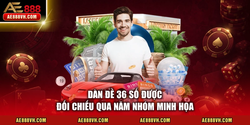Dàn đề 36 số được đối chiếu qua năm nhóm minh họa